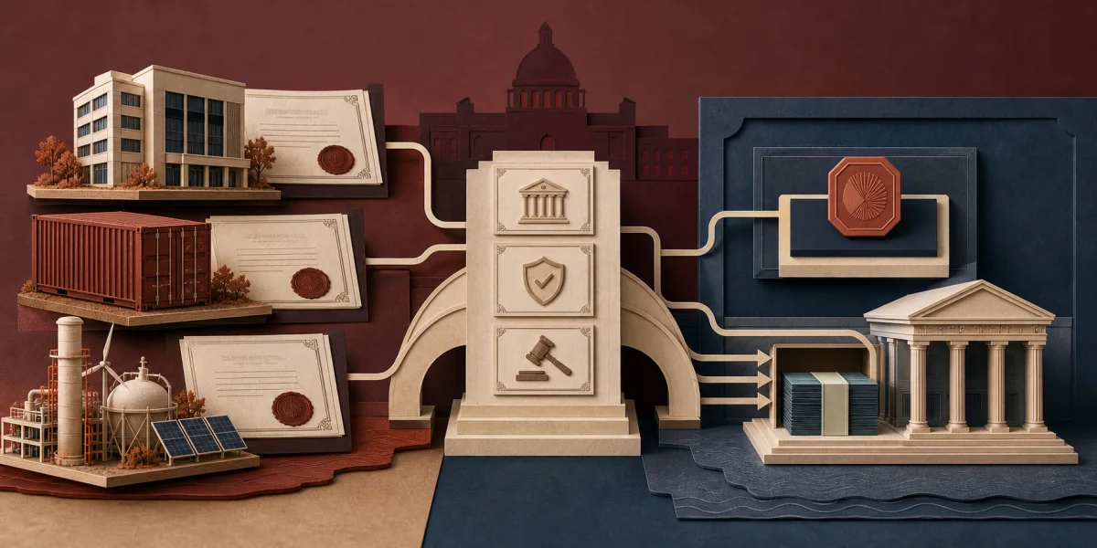 Real-world asset rights and cash settlement connected on a programmable ledger